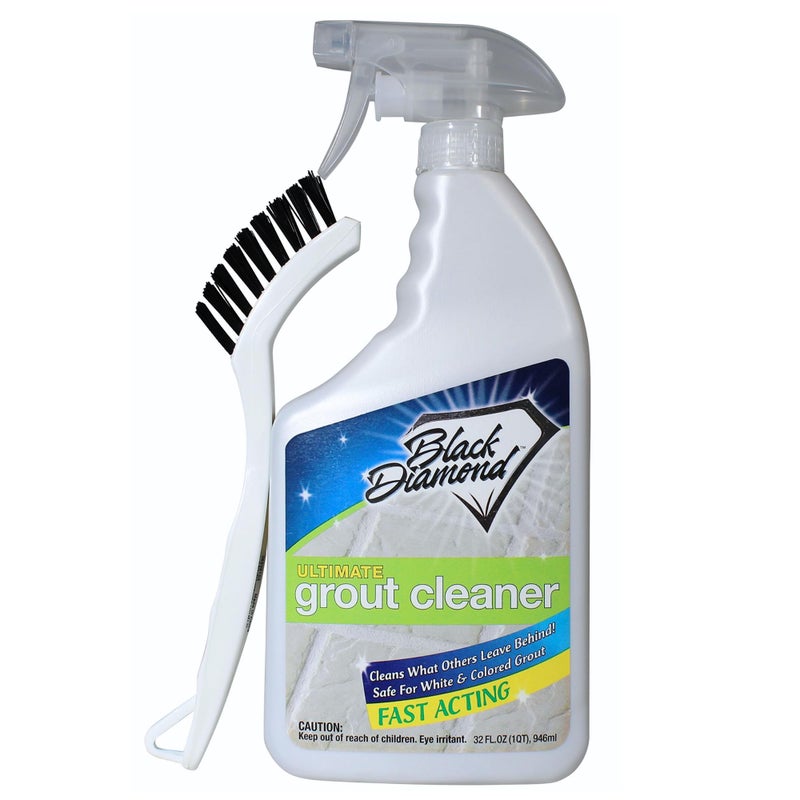 Black Diamond Stoneworks Black Diamond Ultimate Grout Cleaner: Best Cleaner for Tile,Ceramic,Porcelain, Marble Acid-Free Safe Deep Cleaner & Stain Remover for Even The Dirtiest Grout. (1-Quart/1-Brush) - Image 1